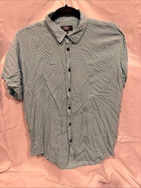Light Blue Short-Sleeve Kid's Button-Up Shirt